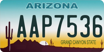 AZ license plate AAP7536