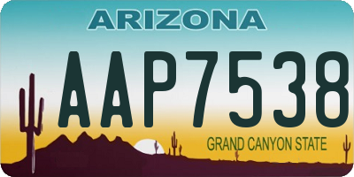 AZ license plate AAP7538