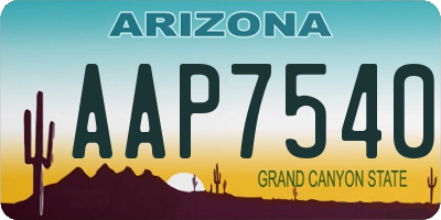 AZ license plate AAP7540