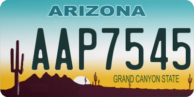 AZ license plate AAP7545
