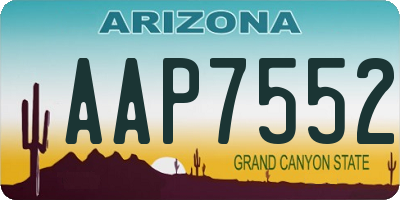 AZ license plate AAP7552