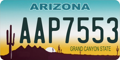 AZ license plate AAP7553
