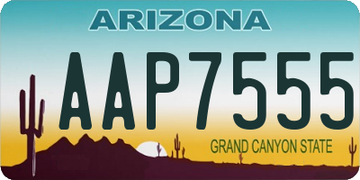 AZ license plate AAP7555