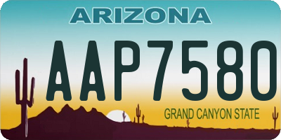 AZ license plate AAP7580