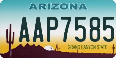 AZ license plate AAP7585