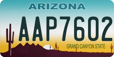 AZ license plate AAP7602