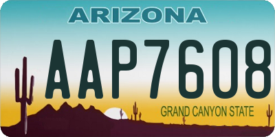 AZ license plate AAP7608