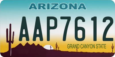 AZ license plate AAP7612
