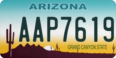 AZ license plate AAP7619