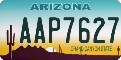 AZ license plate AAP7627