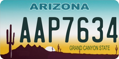 AZ license plate AAP7634