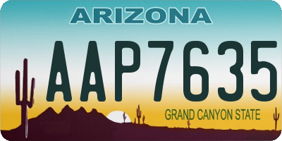 AZ license plate AAP7635