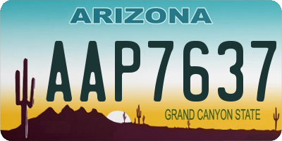 AZ license plate AAP7637