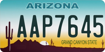 AZ license plate AAP7645