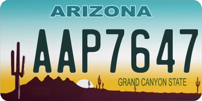 AZ license plate AAP7647