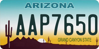 AZ license plate AAP7650