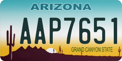 AZ license plate AAP7651