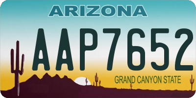 AZ license plate AAP7652