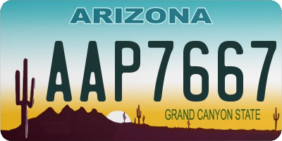 AZ license plate AAP7667