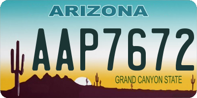 AZ license plate AAP7672