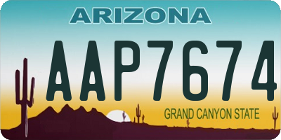 AZ license plate AAP7674