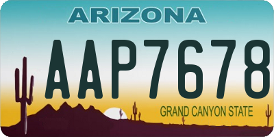 AZ license plate AAP7678