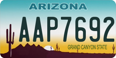AZ license plate AAP7692