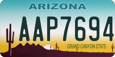 AZ license plate AAP7694