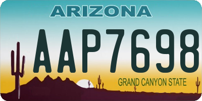 AZ license plate AAP7698