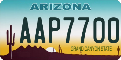 AZ license plate AAP7700