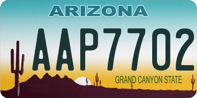AZ license plate AAP7702