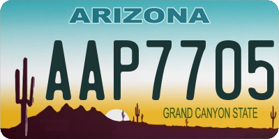 AZ license plate AAP7705