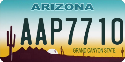 AZ license plate AAP7710