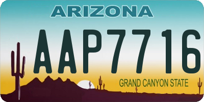 AZ license plate AAP7716