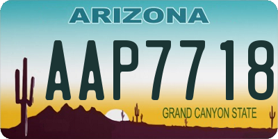 AZ license plate AAP7718
