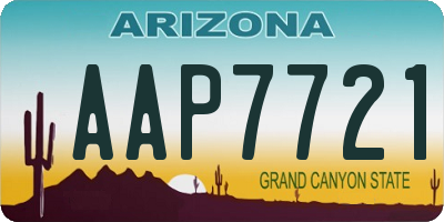 AZ license plate AAP7721