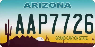 AZ license plate AAP7726
