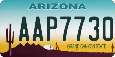 AZ license plate AAP7730