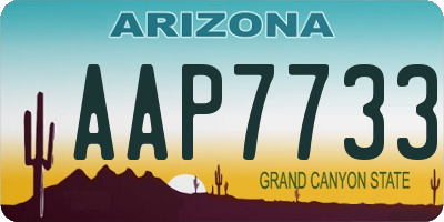 AZ license plate AAP7733