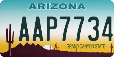AZ license plate AAP7734