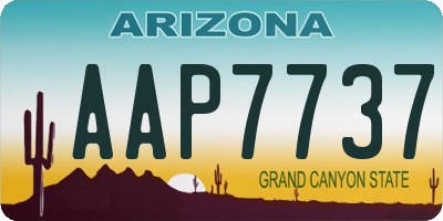 AZ license plate AAP7737