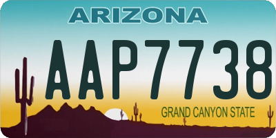 AZ license plate AAP7738