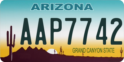 AZ license plate AAP7742