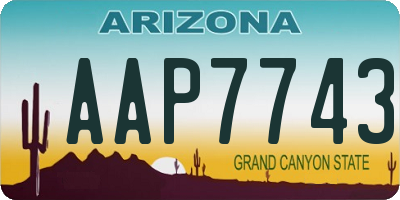 AZ license plate AAP7743