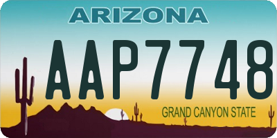 AZ license plate AAP7748