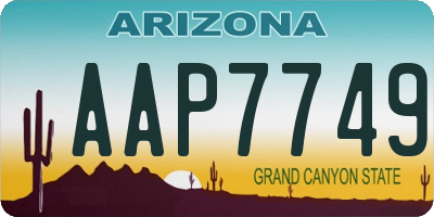 AZ license plate AAP7749