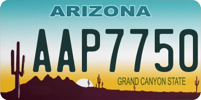 AZ license plate AAP7750