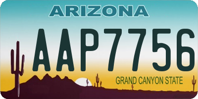 AZ license plate AAP7756