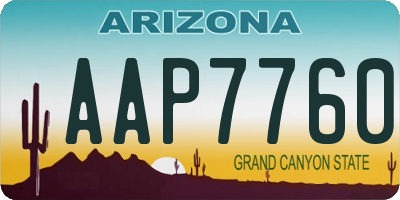 AZ license plate AAP7760