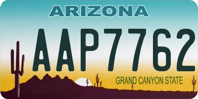 AZ license plate AAP7762